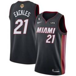 Black Heat #21 Ledell Eackles 2023 Finals Jersey with 6 Patch and UKG Sponsor Patch