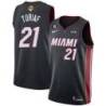 Black Heat #21 Ronny Turiaf 2023 Finals Jersey with 6 Patch and UKG Sponsor Patch