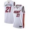 White Heat #21 Hassan Whiteside 2023 Finals Jersey with 6 Patch and UKG Sponsor Patch