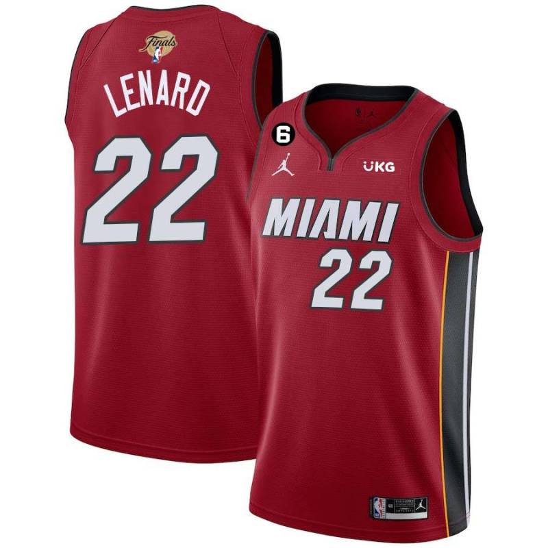 Red Heat #22 Voshon Lenard 2023 Finals Jersey with 6 Patch and UKG Sponsor Patch