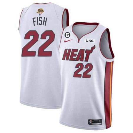 White Heat #22 Matt Fish 2023 Finals Jersey with 6 Patch and UKG Sponsor Patch