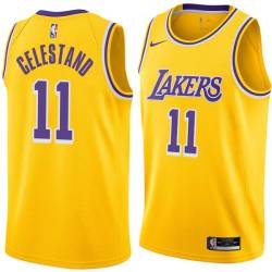 Gold John Celestand Twill Basketball Jersey -Lakers #11 Celestand Twill Jerseys, FREE SHIPPING