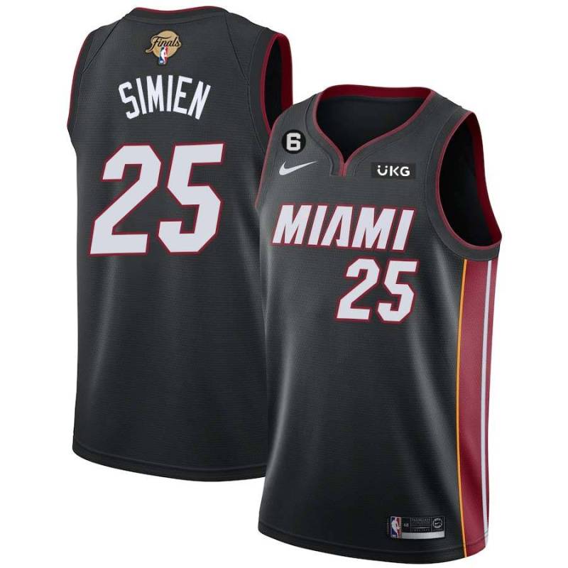 Black Heat #25 Wayne Simien 2023 Finals Jersey with 6 Patch and UKG Sponsor Patch