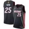 Black Heat #25 Kendrick Nunn 2023 Finals Jersey with 6 Patch and UKG Sponsor Patch