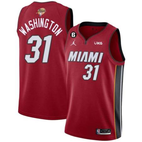 Red Heat #31 Pearl Washington 2023 Finals Jersey with 6 Patch and UKG Sponsor Patch