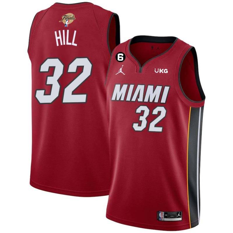 Red Heat #32 Tyrone Hill 2023 Finals Jersey with 6 Patch and UKG Sponsor Patch