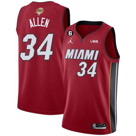 Red Heat #34 Ray Allen 2023 Finals Jersey with 6 Patch and UKG Sponsor Patch