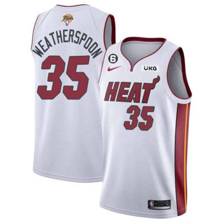 White Heat #35 Clarence Weatherspoon 2023 Finals Jersey with 6 Patch and UKG Sponsor Patch