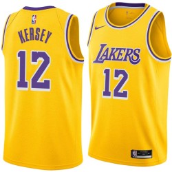 Gold Jerome Kersey Twill Basketball Jersey -Lakers #12 Kersey Twill Jerseys, FREE SHIPPING