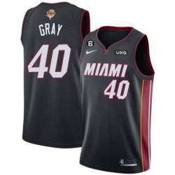 Black Heat #40 Sylvester Gray 2023 Finals Jersey with 6 Patch and UKG Sponsor Patch