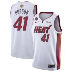 White Heat #41 Dave Popson 2023 Finals Jersey with 6 Patch and UKG Sponsor Patch