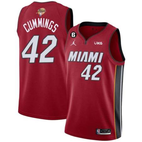 Red Heat #42 Pat Cummings 2023 Finals Jersey with 6 Patch and UKG Sponsor Patch