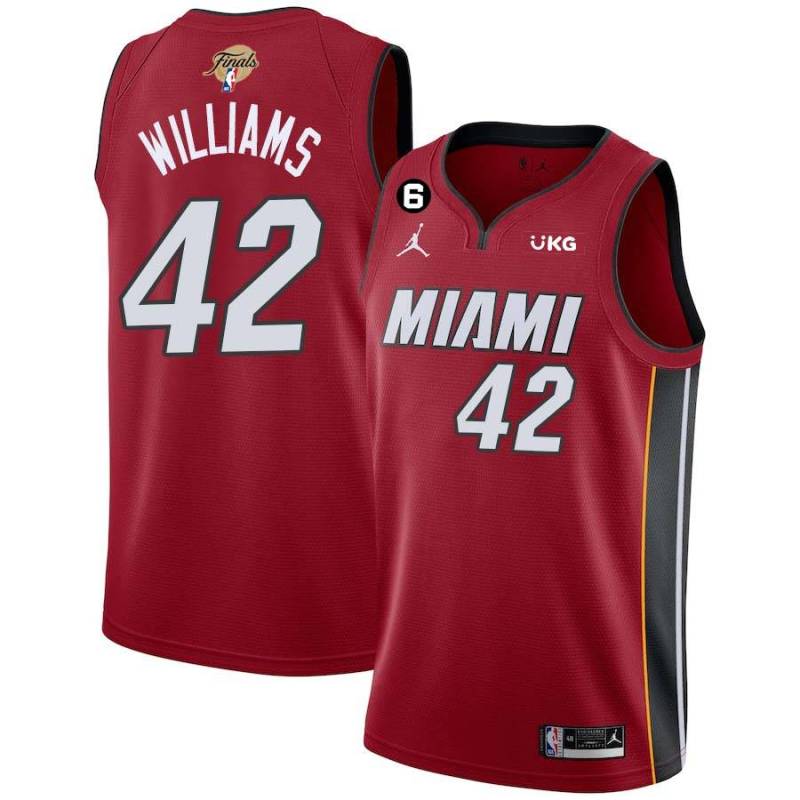 Red Heat #42 Walt Williams 2023 Finals Jersey with 6 Patch and UKG Sponsor Patch