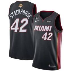 Black Heat #42 Jerry Stackhouse 2023 Finals Jersey with 6 Patch and UKG Sponsor Patch