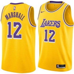 Gold Kendall Marshall Twill Basketball Jersey -Lakers #12 Marshall Twill Jerseys, FREE SHIPPING