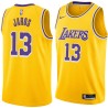 Gold Tony Jaros Twill Basketball Jersey -Lakers #13 Jaros Twill Jerseys, FREE SHIPPING