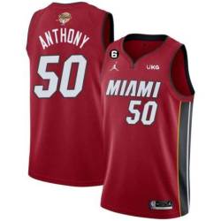 Red Heat #50 Joel Anthony 2023 Finals Jersey with 6 Patch and UKG Sponsor Patch