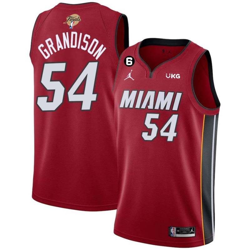 Red Heat #54 Ron Grandison 2023 Finals Jersey with 6 Patch and UKG Sponsor Patch