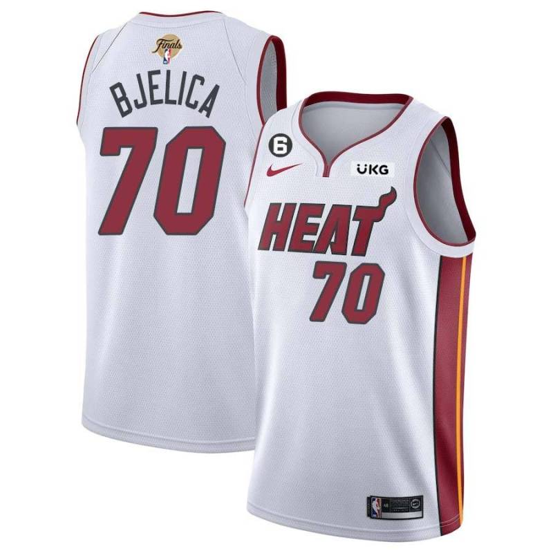 White Heat #70 Nemanja Bjelica 2023 Finals Jersey with 6 Patch and UKG Sponsor Patch