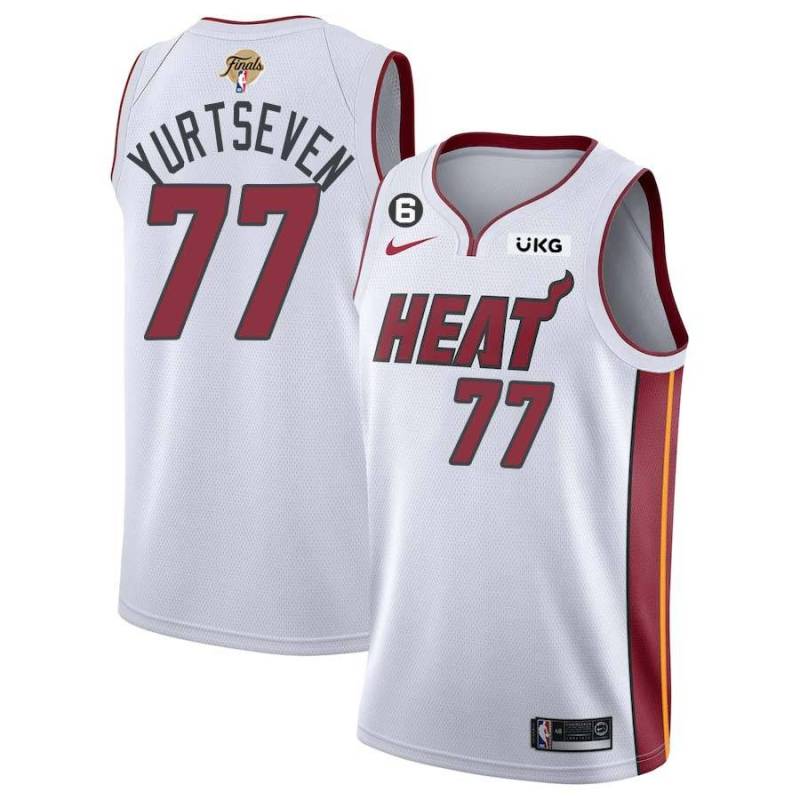 White Heat #77 Omer Yurtseven 2023 Finals Jersey with 6 Patch and UKG Sponsor Patch