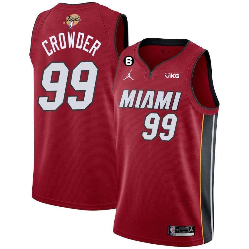 Red Heat #99 Jae Crowder 2023 Finals Jersey with 6 Patch and UKG Sponsor Patch