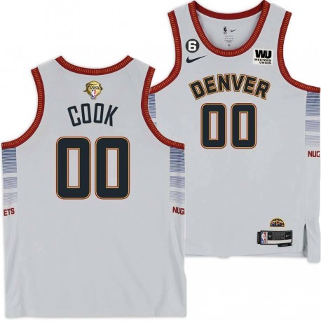 2022-2023 City Edition Nuggets #00 Anthony Cook 2023 Finals Jersey with Western Union (WU) Sponsor and 6 Patch