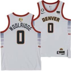 2022-2023 City Edition Nuggets #0 Orlando Woolridge 2023 Finals Jersey with Western Union (WU) Sponsor and 6 Patch