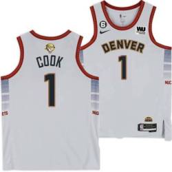 2022-2023 City Edition Nuggets #1 Darwin Cook 2023 Finals Jersey with Western Union (WU) Sponsor and 6 Patch