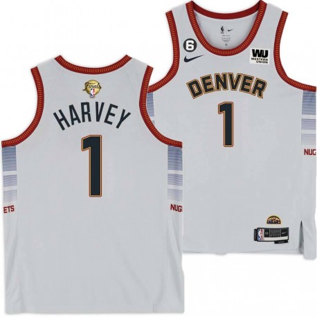 2022-2023 City Edition Nuggets #1 Donnell Harvey 2023 Finals Jersey with Western Union (WU) Sponsor and 6 Patch