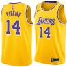 Gold Sam Perkins Twill Basketball Jersey -Lakers #14 Perkins Twill Jerseys, FREE SHIPPING