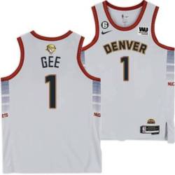 2022-2023 City Edition Nuggets #1 Alonzo Gee 2023 Finals Jersey with Western Union (WU) Sponsor and 6 Patch