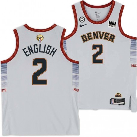 2022-2023 City Edition Nuggets #2 Alex English 2023 Finals Jersey with Western Union (WU) Sponsor and 6 Patch