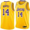 Gold Troy Murphy Twill Basketball Jersey -Lakers #14 Murphy Twill Jerseys, FREE SHIPPING