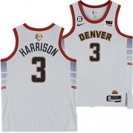 2022-2023 City Edition Nuggets #3 Shaquille Harrison 2023 Finals Jersey with Western Union (WU) Sponsor and 6 Patch