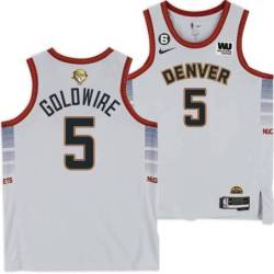 2022-2023 City Edition Nuggets #5 Anthony Goldwire 2023 Finals Jersey with Western Union (WU) Sponsor and 6 Patch