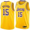 Gold Ron Williams Twill Basketball Jersey -Lakers #15 Williams Twill Jerseys, FREE SHIPPING