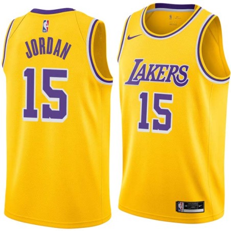 Gold Eddie Jordan Twill Basketball Jersey -Lakers #15 Jordan Twill Jerseys, FREE SHIPPING