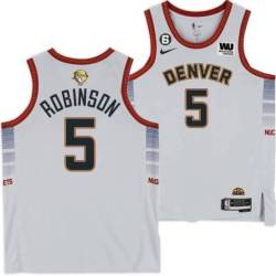 2022-2023 City Edition Nuggets #5 Nate Robinson 2023 Finals Jersey with Western Union (WU) Sponsor and 6 Patch