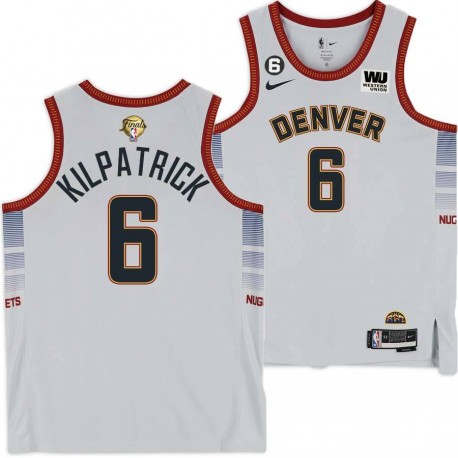 2022-2023 City Edition Nuggets #6 Sean Kilpatrick 2023 Finals Jersey with Western Union (WU) Sponsor and 6 Patch