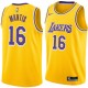 Gold Nick Mantis Twill Basketball Jersey -Lakers #16 Mantis Twill Jerseys, FREE SHIPPING