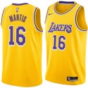 Gold Nick Mantis Twill Basketball Jersey -Lakers #16 Mantis Twill Jerseys, FREE SHIPPING