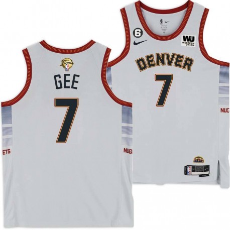 2022-2023 City Edition Nuggets #7 Alonzo Gee 2023 Finals Jersey with Western Union (WU) Sponsor and 6 Patch