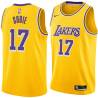 Gold Ron Sobie Twill Basketball Jersey -Lakers #17 Sobie Twill Jerseys, FREE SHIPPING