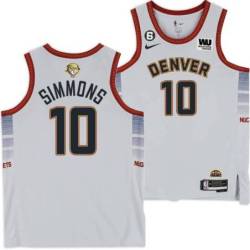 2022-2023 City Edition Nuggets #10 Grant Simmons 2023 Finals Jersey with Western Union (WU) Sponsor and 6 Patch