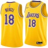 Gold Chuck Mencel Twill Basketball Jersey -Lakers #18 Mencel Twill Jerseys, FREE SHIPPING