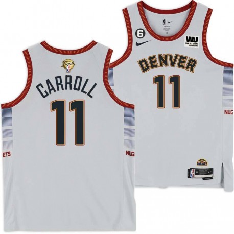 2022-2023 City Edition Nuggets #11 Joe Barry Carroll 2023 Finals Jersey with Western Union (WU) Sponsor and 6 Patch