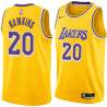 Gold Tom Hawkins Twill Basketball Jersey -Lakers #20 Hawkins Twill Jerseys, FREE SHIPPING