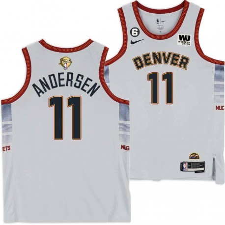 2022-2023 City Edition Nuggets #11 Chris Andersen 2023 Finals Jersey with Western Union (WU) Sponsor and 6 Patch