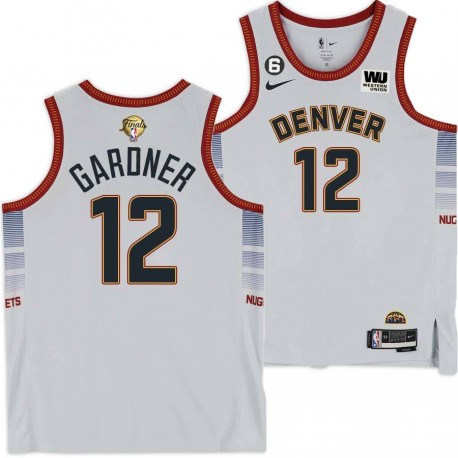 2022-2023 City Edition Nuggets #12 Chuck Gardner 2023 Finals Jersey with Western Union (WU) Sponsor and 6 Patch