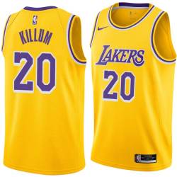 Gold Earnie Killum Twill Basketball Jersey -Lakers #20 Killum Twill Jerseys, FREE SHIPPING